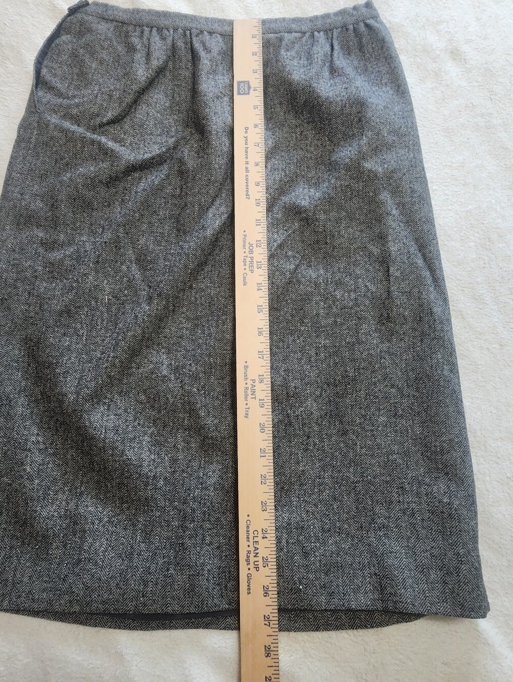 Vintage Pendleton Wool Skirt Suit Set Blazer Grey Herringbone Size 12 USA Made - Picture 10 of 16
